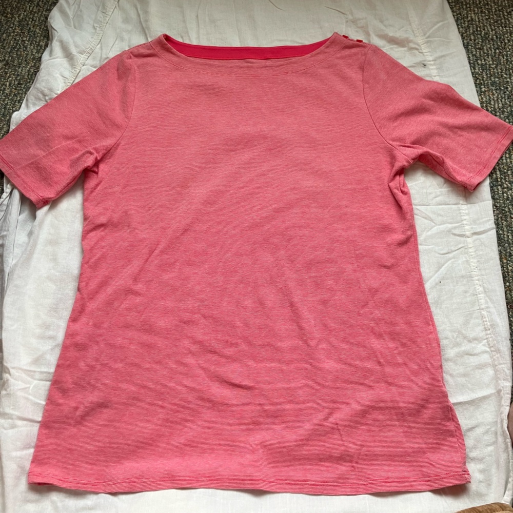 Segments Women’s XL Boatneck Pink/White t-shirt